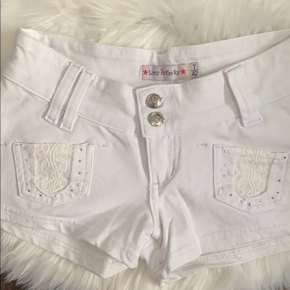 White Stretch Shorts - Picture 2 of 4